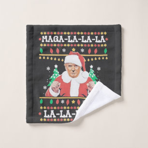 Maga La La La Trump Christmas Inauguration 47th Wash Cloth