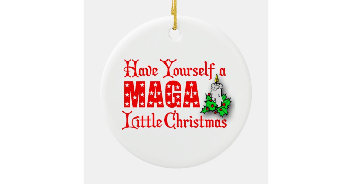 Maga Little Christmas Donald Trump Tree Ornament Zazzle Com