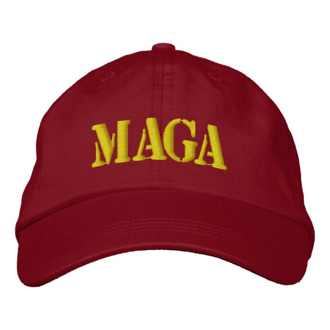 MAGA MAKE AMERICA GREAT AGAIN EMBROIDERED BASEBALL CAP (Front)