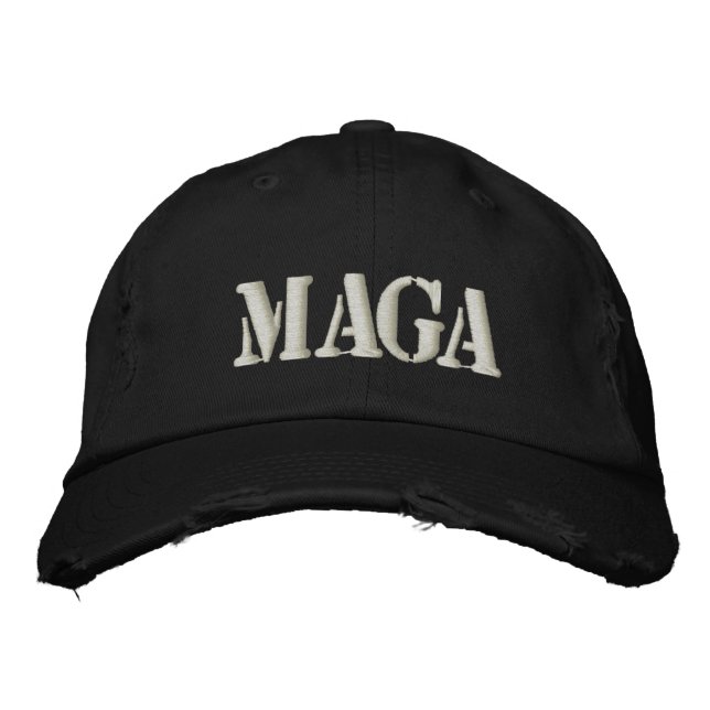 MAGA MAKE AMERICA GREAT AGAIN EMBROIDERED BASEBALL CAP (Front)