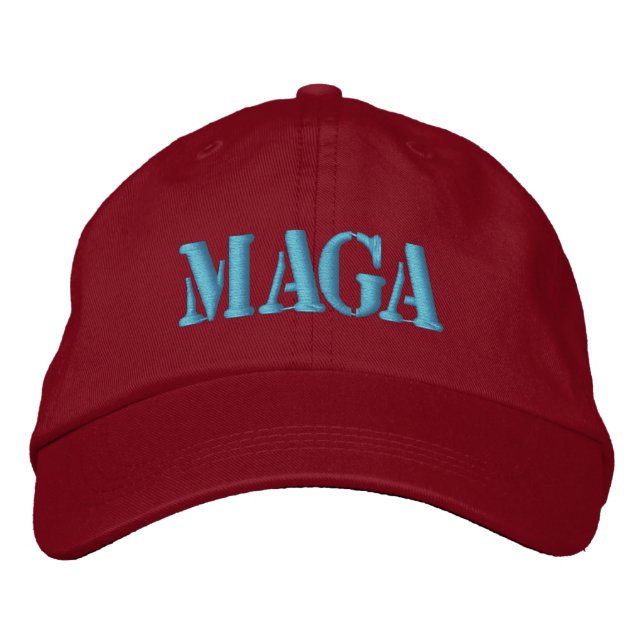 MAGA MAKE AMERICA GREAT AGAIN EMBROIDERED BASEBALL HAT (Front)
