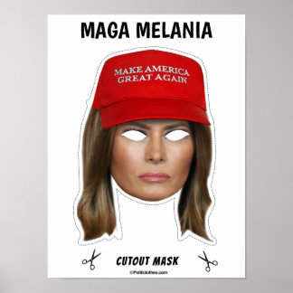 MAGA MELANIA Halloween Mask Poster