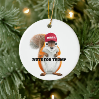 MAGA Peanut the Squirrel Nuts for Trump Ceramic Ornament
