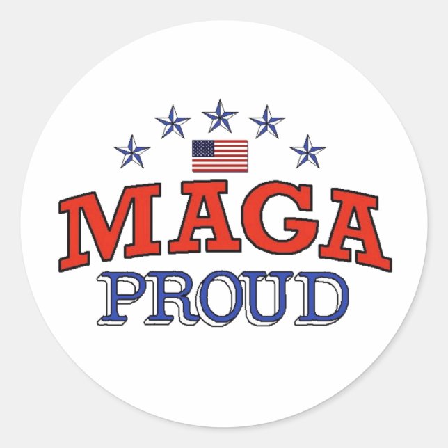 MAGA Proud Round Sticker (Front)