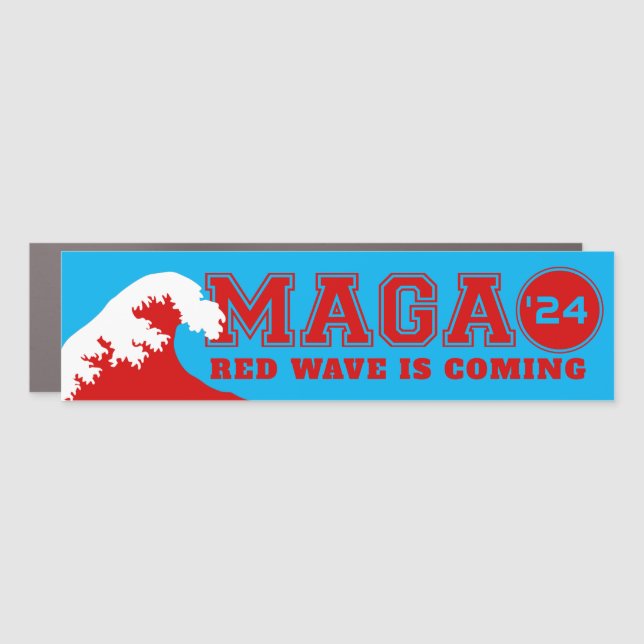 MAGA Red Wave 2024 Car Magnet (Front)
