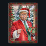 MAGA Santa Trump Maganificent Christmas Tartan Holiday Card<br><div class="desc">A jolly Santa Trump Christmas card to celebrate MAGA. On the back: A merry greeting,  "Wishing You a Maganificent Christmas, " with a place to personalize your message and signature,  and replace the picture with one of your own. Make America Great Again!</div>