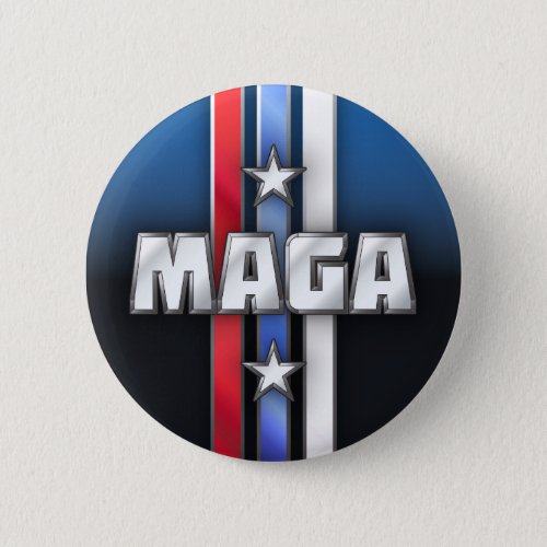 MAGA Stars  Stripes Make America Great Again Blue Button