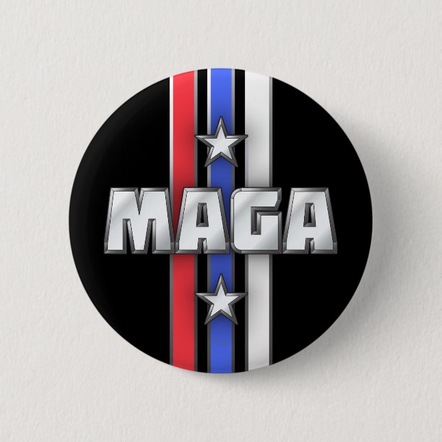 MAGA Stars & Stripes Make America Great Again Hot Button (Front)