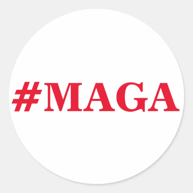 Round Maga Sticker #MAGA Sticker, Make America Great Again. Classic Round Sticker | Zazzle