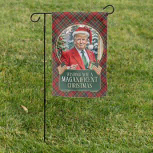 MAGA Trump Christmas Tartan Weatherproof  Garden Flag