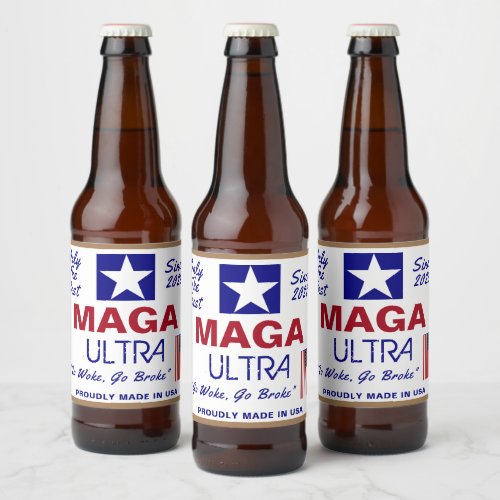 Maga Ultra Beer Bottle Label