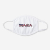 MAGA US Flag Text Patriotic White Cotton Face Mask (Front)