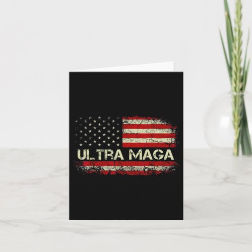 Maga Vintage American Flag 4th Of July Pro Trump 2 Card