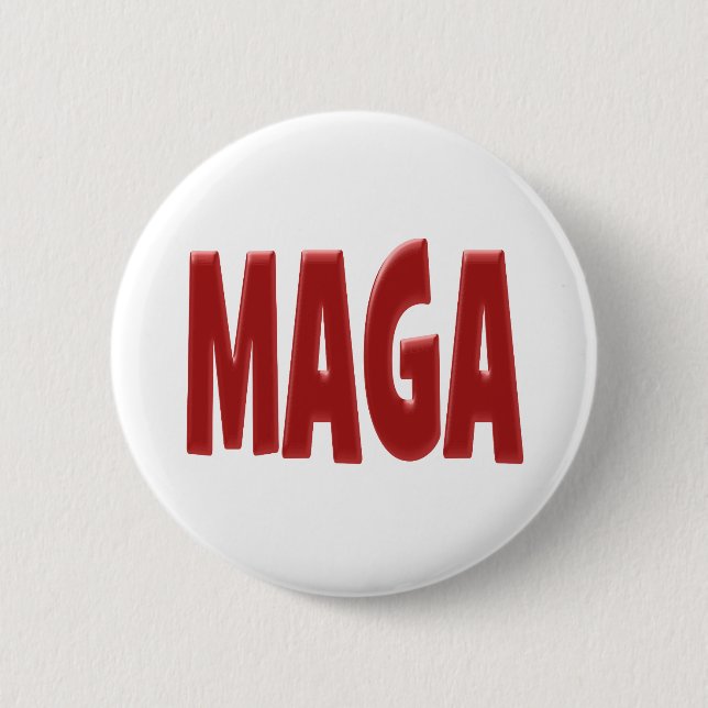 MAGA with red text Button (Front)