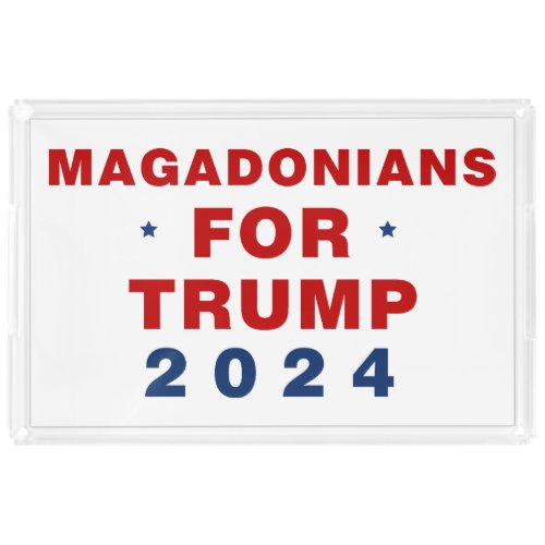 Magadonians For Trump 2024 Red Blue  Acrylic Tray