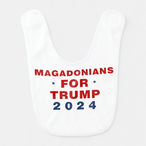 Magadonians For Trump 2024 Red Blue Baby Bib