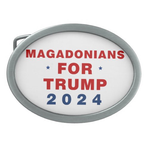 Magadonians For Trump 2024 Red Blue Belt Buckle