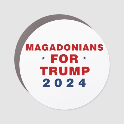Magadonians For Trump 2024 Red Blue Car Magnet