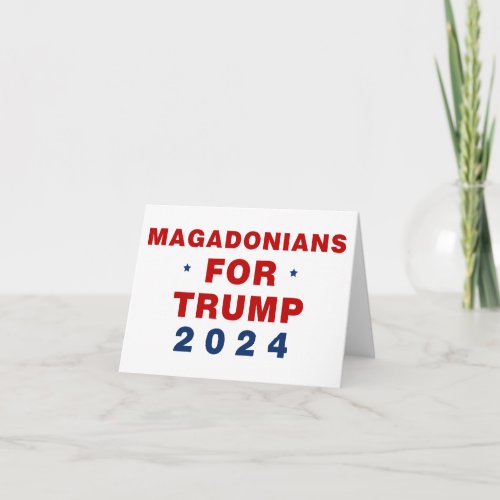 Magadonians For Trump 2024 Red Blue Card