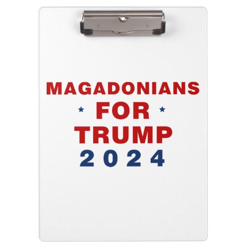 Magadonians For Trump 2024 Red Blue Clipboard