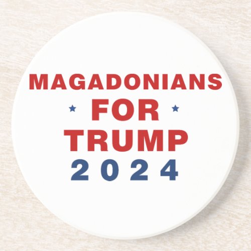 Magadonians For Trump 2024 Red Blue Coaster