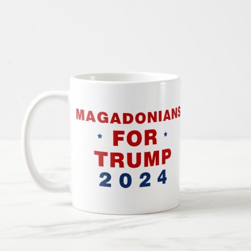 Magadonians For Trump 2024 Red Blue Coffee Mug