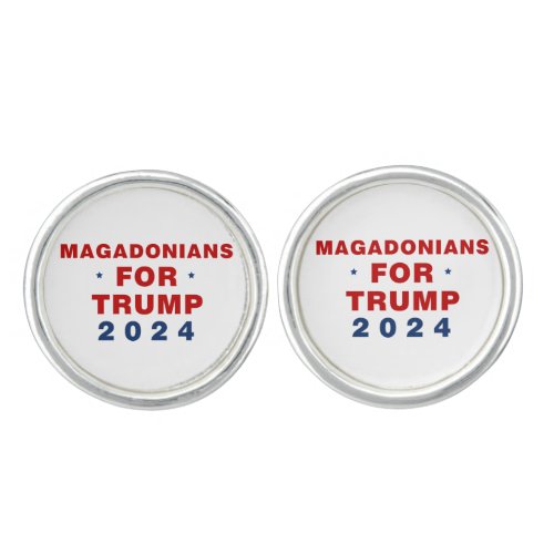 Magadonians For Trump 2024 Red Blue Cufflinks