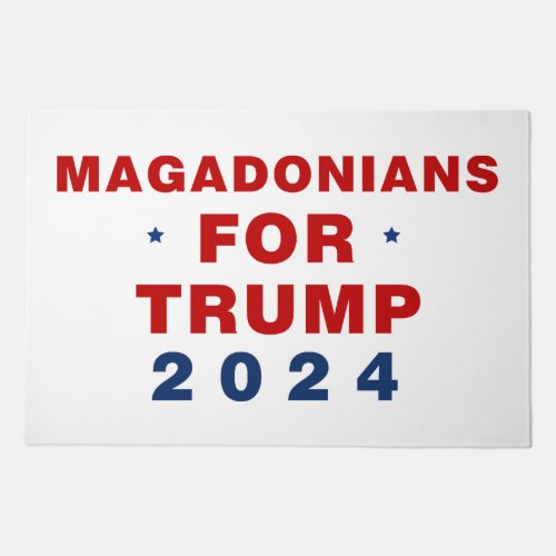 Magadonians For Trump 2024 Red Blue Doormat