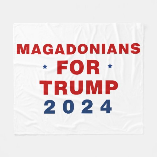 Magadonians For Trump 2024 Red Blue Fleece Blanket