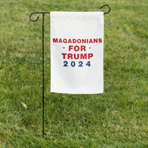 Magadonians For Trump 2024 Red Blue Garden Flag