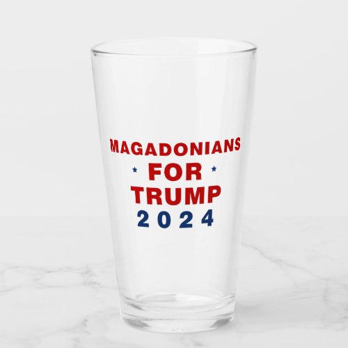 Magadonians For Trump 2024 Red Blue Glass