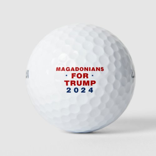 Magadonians For Trump 2024 Red Blue Golf Balls