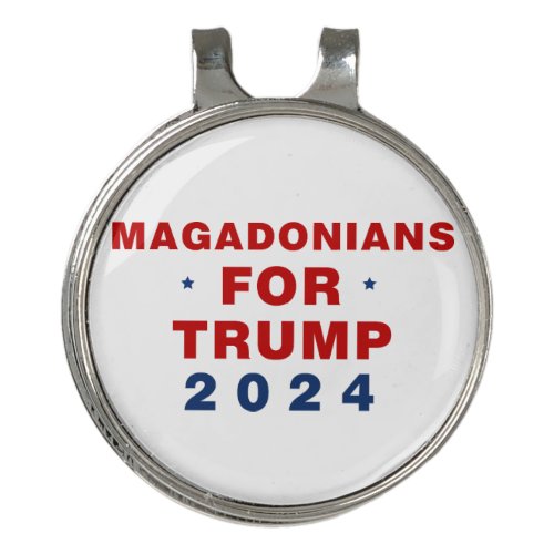 Magadonians For Trump 2024 Red Blue Golf Hat Clip