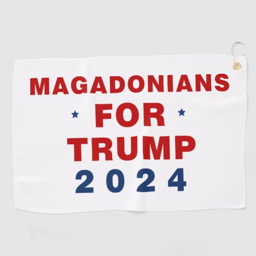 Magadonians For Trump 2024 Red Blue Golf Towel