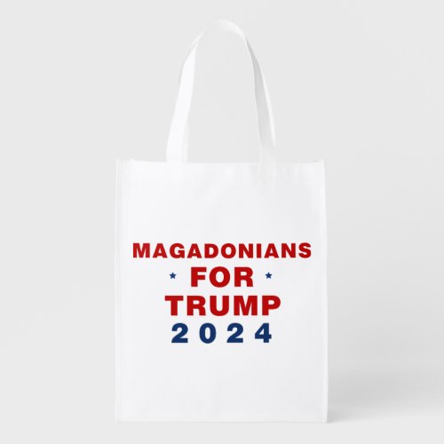Magadonians For Trump 2024 Red Blue Grocery Bag
