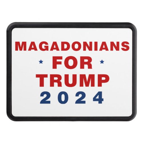 Magadonians For Trump 2024 Red Blue Hitch Cover