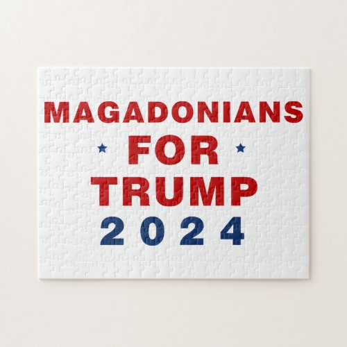 Magadonians For Trump 2024 Red Blue Jigsaw Puzzle