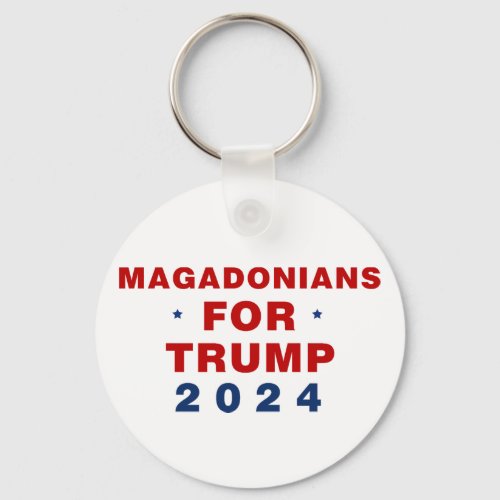 Magadonians For Trump 2024 Red Blue Keychain