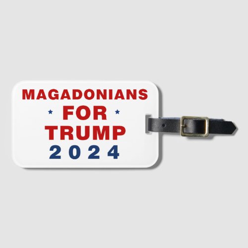Magadonians For Trump 2024 Red Blue Luggage Tag