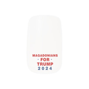 Magadonians For Trump 2024 Red Blue Minx Nail Art