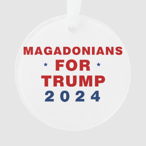 Magadonians For Trump 2024 Red Blue Ornament