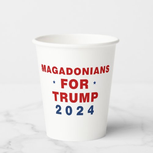 Magadonians For Trump 2024 Red Blue Paper Cups