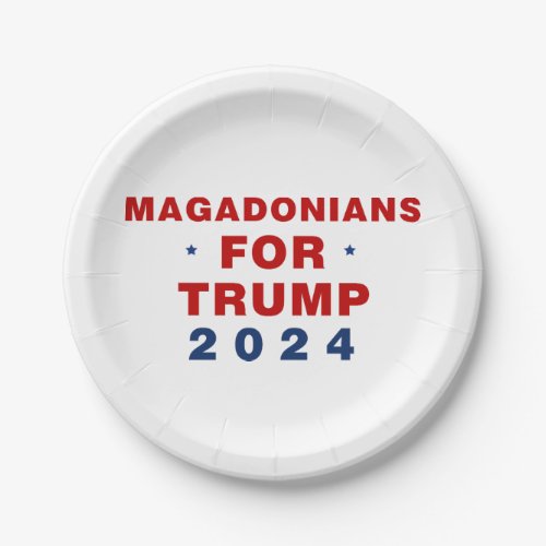 Magadonians For Trump 2024 Red Blue Paper Plates