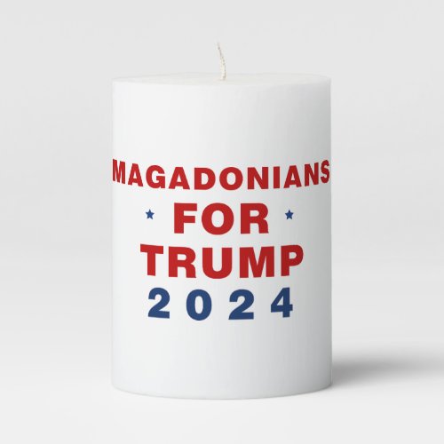 Magadonians For Trump 2024 Red Blue Pillar Candle