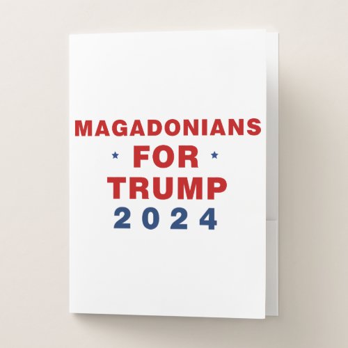 Magadonians For Trump 2024 Red Blue Pocket Folder