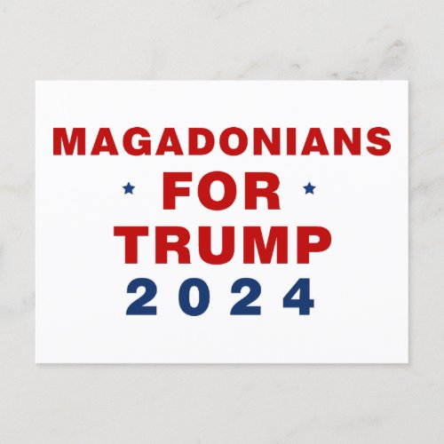 Magadonians For Trump 2024 Red Blue Postcard