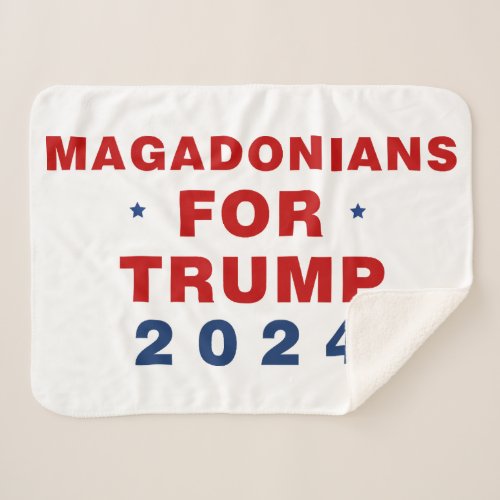Magadonians For Trump 2024 Red Blue Sherpa Blanket
