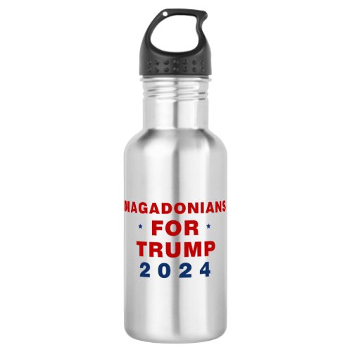 Magadonians For Trump 2024 Red Blue  Stainless Steel Water Bottle