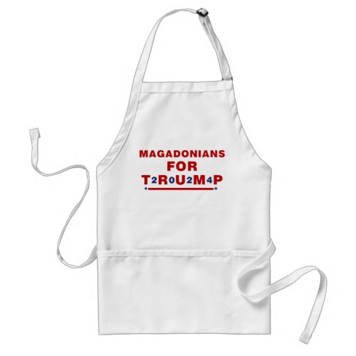 Magadonians For Trump 2024 Red Blue Star Adult Apron