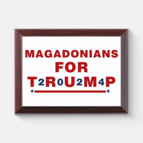 Magadonians For Trump 2024 Red Blue Star Award Plaque